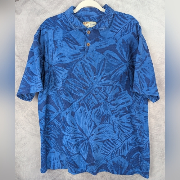 Crazy Shirts Other - Crazy Shirts Hawaiian Polo XL Blue Tropical Print